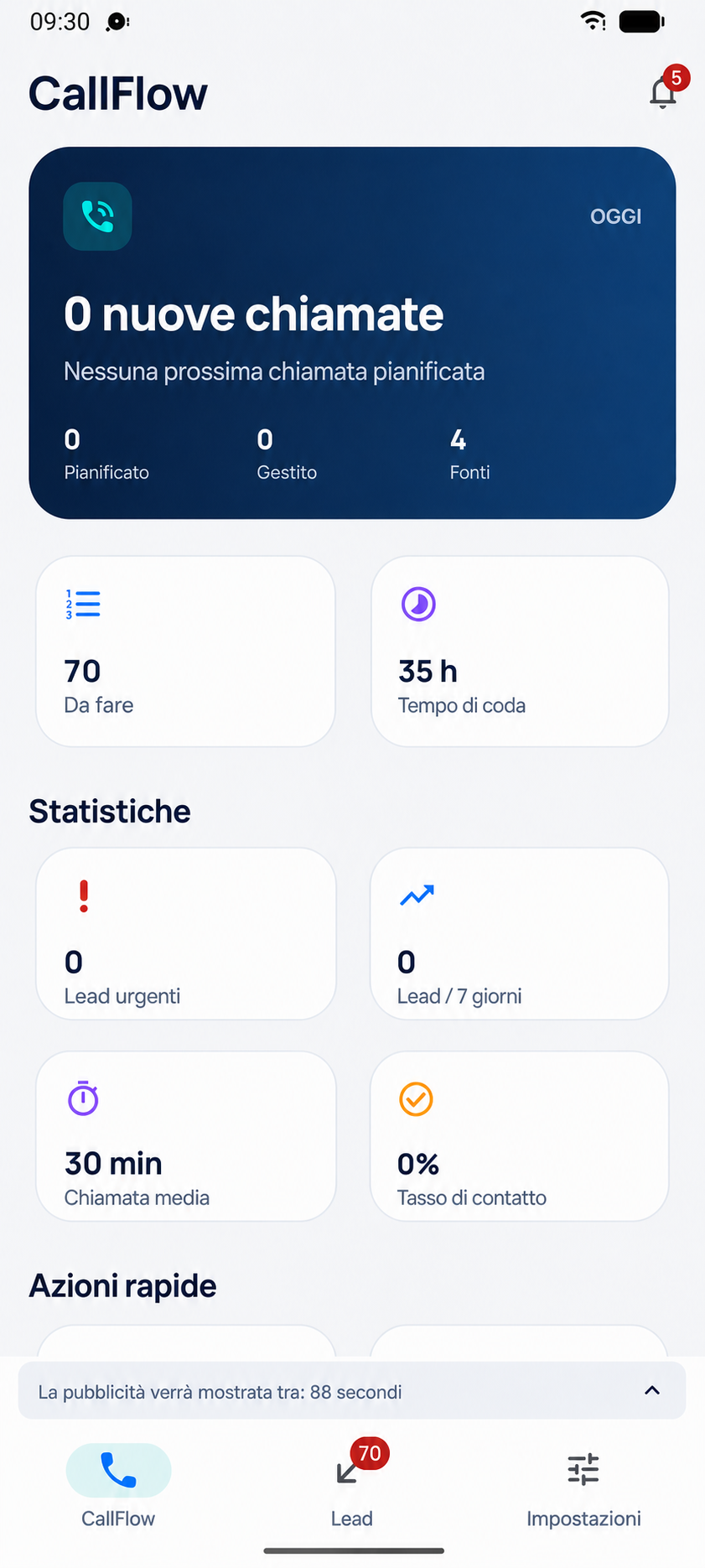 Coda di chiamata nell'applicazione CallFlow