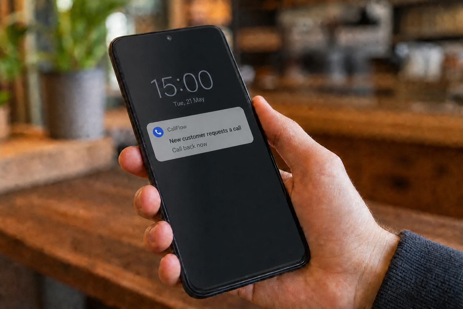 CallFlow Notification Phone: New Customer Requests Contact - Call Back Now